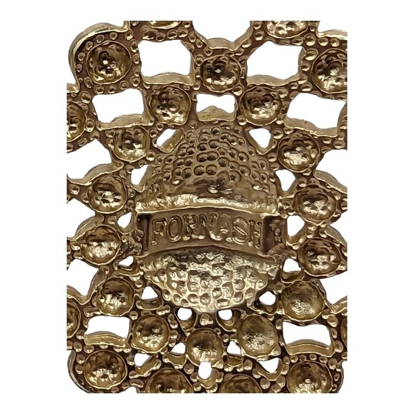 FORNASH Deep Blue Coral & Cream Acrylic Gold Tone Teardrop Dangle Earrings - Picture 3 of 5